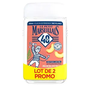 Pack Gel Douche Pêche Blanche & Nectarine Le Petit Marseillais 250ml 1+1 Gratuit