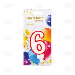 Bougie d'Anniversaire Chiffre 6 Carrefour Home 1 unité