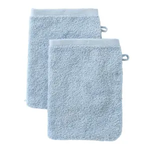 Gant de Toilette Bleu 100% Coton Tex Home 15x21cm