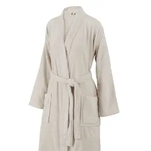 Peignoir Adulte Beige Clair 100% Coton Tex Home S/M