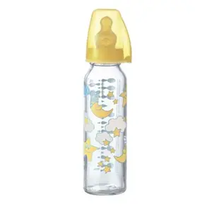 NIP BIBERON GLASS SLEEPY AVEC TISSU DE SILICONE 250ML