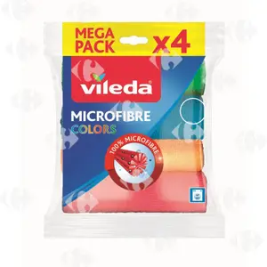 Vileda Colors Chiffons Microfibres 4 Pièces