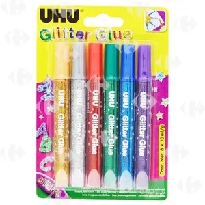 Colle glitter glue original UHU 10ml 6 unités