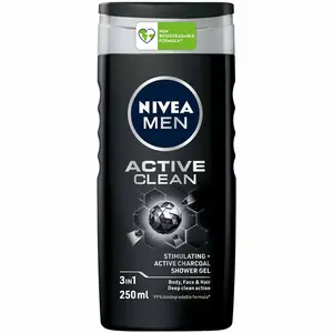 NIVEA MEN, Gel douche 3en1 Active Clean, 250ml