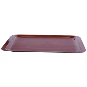 Lamacom Plateau de Service Rectangulaire Couleur Bois 27x38cm - Plateau Repas - Accessoire Table - Design Naturel - Robuste