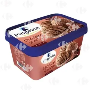 Crème Glacée Chocolat en Bac Pingouin 1L