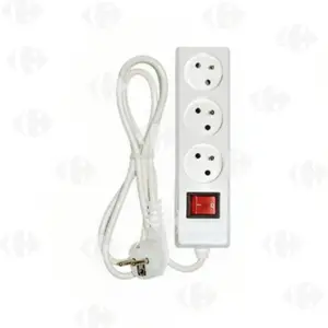 Multiprises 3X2P+T 1,5M Blanc