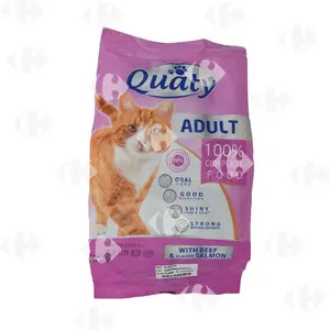 Croquettes au bœuf et goût de saumon pour chats adultes 1Kg - QUATY