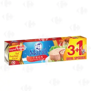 Lot de 4 Thons Sauce Tomate Mario 80g (4ème Gratuit)