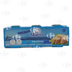 Pack de Trois Conserves de Thon à l'Huile Végétale Mario 80g.
