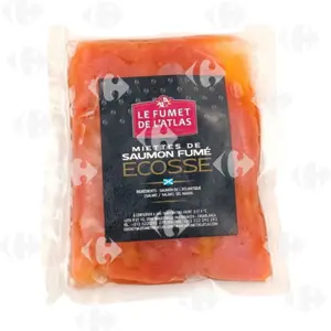Miettes de Saumon Fumé Ecosse le Fumet de l'Atlas 100g.