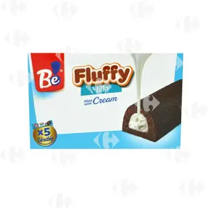 Bimo Biscoff Bé Fluffy Gâteaux au Cacao Fourrés Crème de Lait Pack de 5 (225g)
