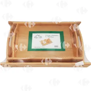Set de 2 Plateaux en Bambou 38cm-44cm
