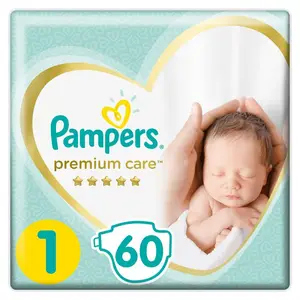 Pampers Premium Care Nouveau-né Couches Bébé Taille 1 (2-5kg) 60 Unités