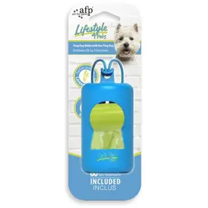 ALL FOR PAWS Distributeur d'animaux de compagnie bleu avec sac en caca