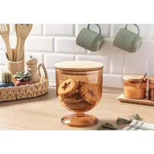 Bonbonnière 0,8 lt Welini couvercle bois