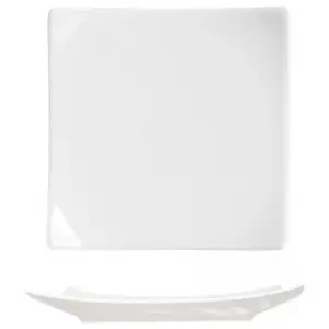 Assiette Plate Carrée Blanche en Porcelaine 18x18cm