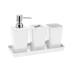 Set d'Accessoires de Salle de Bain en Dolomite Divers Couleurs 4 pièces