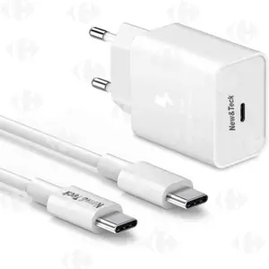 Chargeur Secteur Type-C avec Câble Blanc Samsung 15W