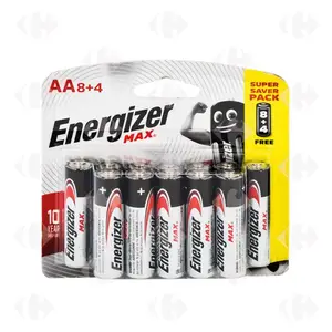Pack Energizer 8+4 Piles Max AA E91