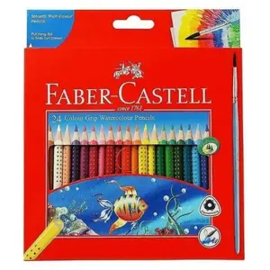 Boîte de 24 Crayons Aquarellables FaberCastell avec Pinceau