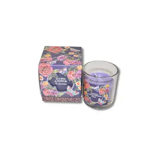 BOITIER BOUGIE EN VERRE AROMATISE 8,5X8,5X9 CM REF