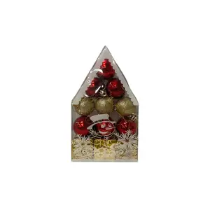 BOULE DE NOEL BOULE MIX DOREE /ROUGE GOLD 20PSC BOITE HOME ref
