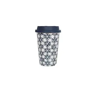 MUG EN PORECLAINE EMAILLE AVEC COUVERCLE GRIS