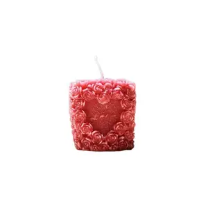 ROSE COEUR BOUGIE PARFUMEE 7,8x4,5x7,8 cm ref 0330008