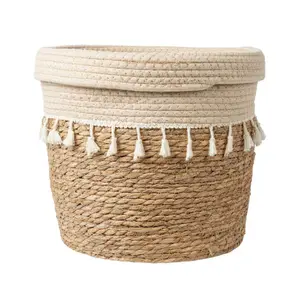 Panier à linge tissé beige MALIBU avec couvercle