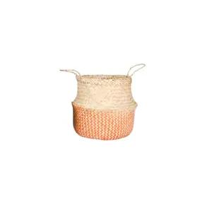VETNAM PANIER OSIER BEIGE /ORANGE 22x11x28 CM ref