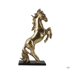SCULPTURE CHEVAL CABREE DOREE DECO 24.4x10.8x40.5 cm