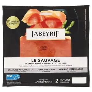 Saumon fumé 2 tranches Le Sauvage 75g - LABEYRIE