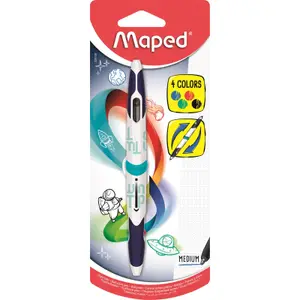 Maped Stylo à pointe jumelée, 4 couleurs, moyenne
