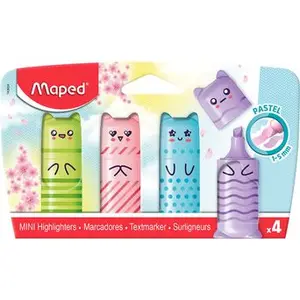 Maped, 4 mini fluorescents pastels "Friends"