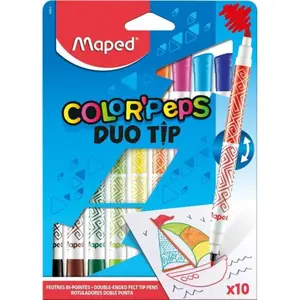 Feutres Duo Pointe Fine 10 Unités + Large Maped