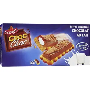Barres biscuitées chocolat au lait x6 125g - ST GEORGES