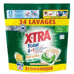 Lessive liquide Total EcoPack 4+1 x28 lavages 1,2L - XTRA