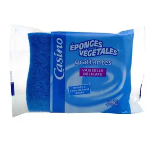 Eponges végétales grattantes vaisselle délicate x2 - CASINO