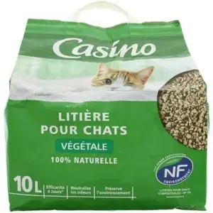 Litière Pour Chats Végétale 100% Naturelle 10L - Casino