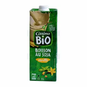 Boisson Végétale Au Soja Enrichie En Calcium À La Vanille Bio 1L - Casino Bio