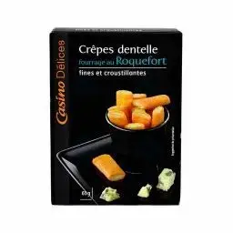 Crêpes dentelle fourrées au fromage Roquefort 65g - CASINO