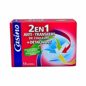 Sachets anti transfert de couleur + détachant x12 - CASINO