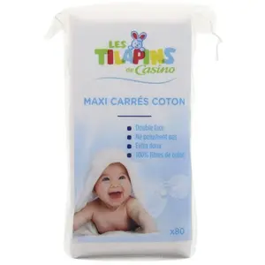 Maxi carré coton x 80 unités - LES TILAPINS DE CASINO