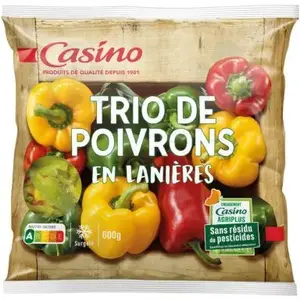Trio de poivrons en lanières 600g - CASINO