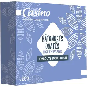 Boîte coton tige en papier x200 unités - CASINO