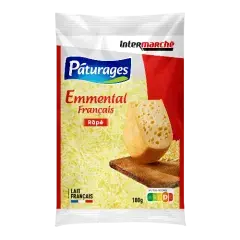 Fromage emmental râpé 200g - PÂTURAGES