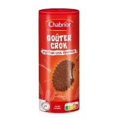 Biscuits goûter Crok fourrés ronds tout chocolat 330g - CHABRIOR