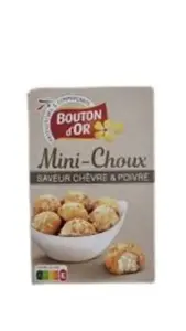 Intermarché – Mini choux chèvre et poivre 60g – BOUTON D’OR