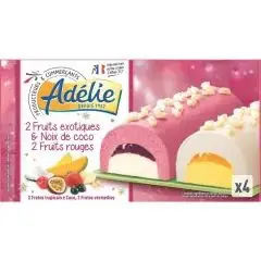 Adélie bûchettes 2 fruits exotiques/coco & 2 fruits rouges 237g